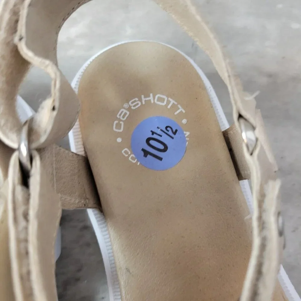 Ca'Shott Caalison Chunky Sandal Womens Size 10.5 Tan Leather Coopenhagen‎ New